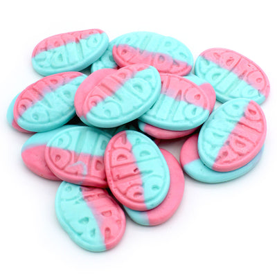 Raspberry & Blueberry Foam Ovals BUBS - Raspberry & blueberry flavour foam sweet