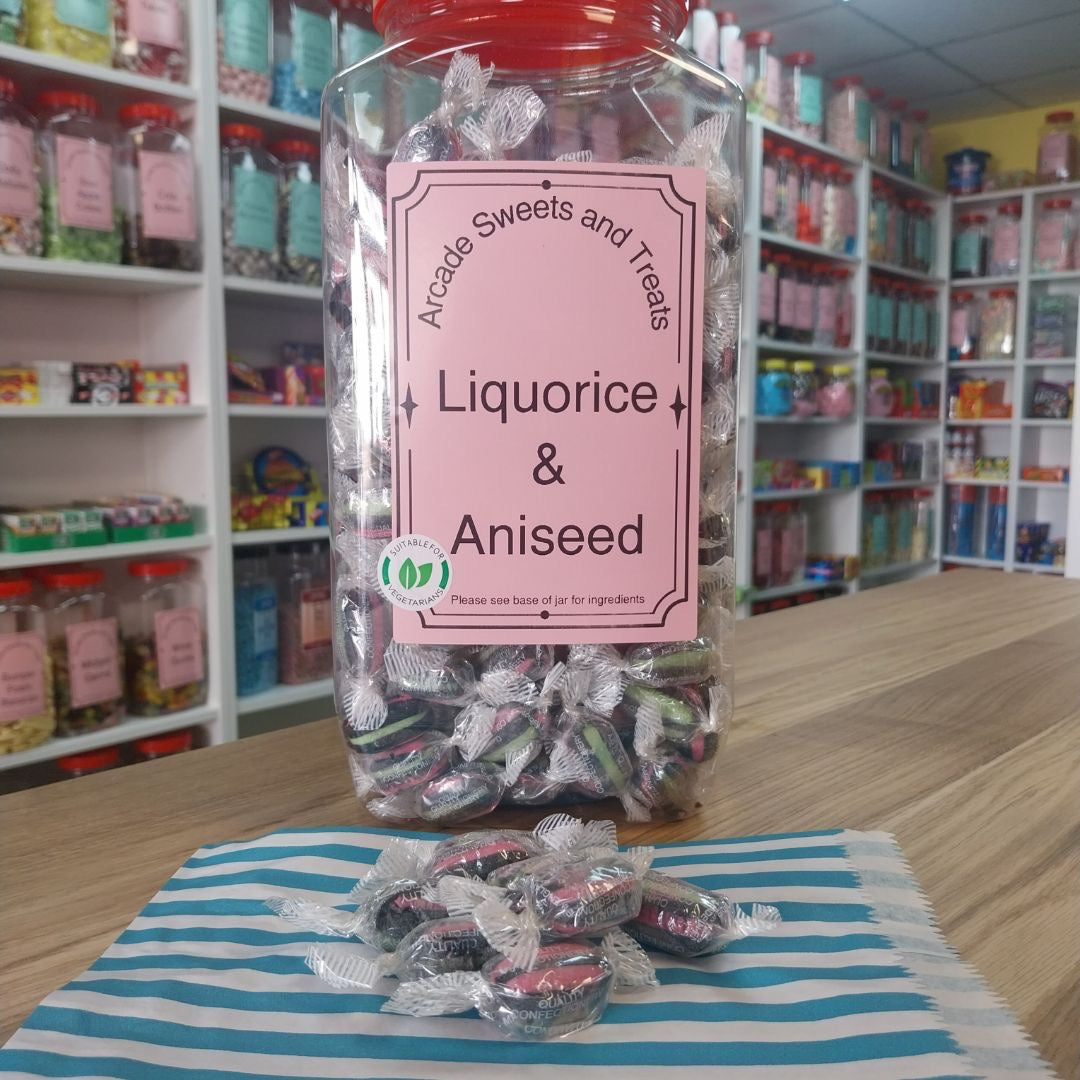 Liquorice & Aniseed - Liquorice and aniseed flavoured hard boiled sweets with a chewy centre