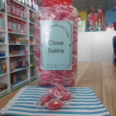 Clove Satins - Traditional Clove Satins with a distinctive red and white stripe