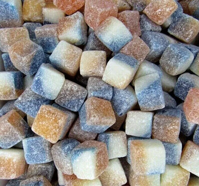 Iron Bru Cubes - Sugared Irn Bru flavoured hard boiled sweets