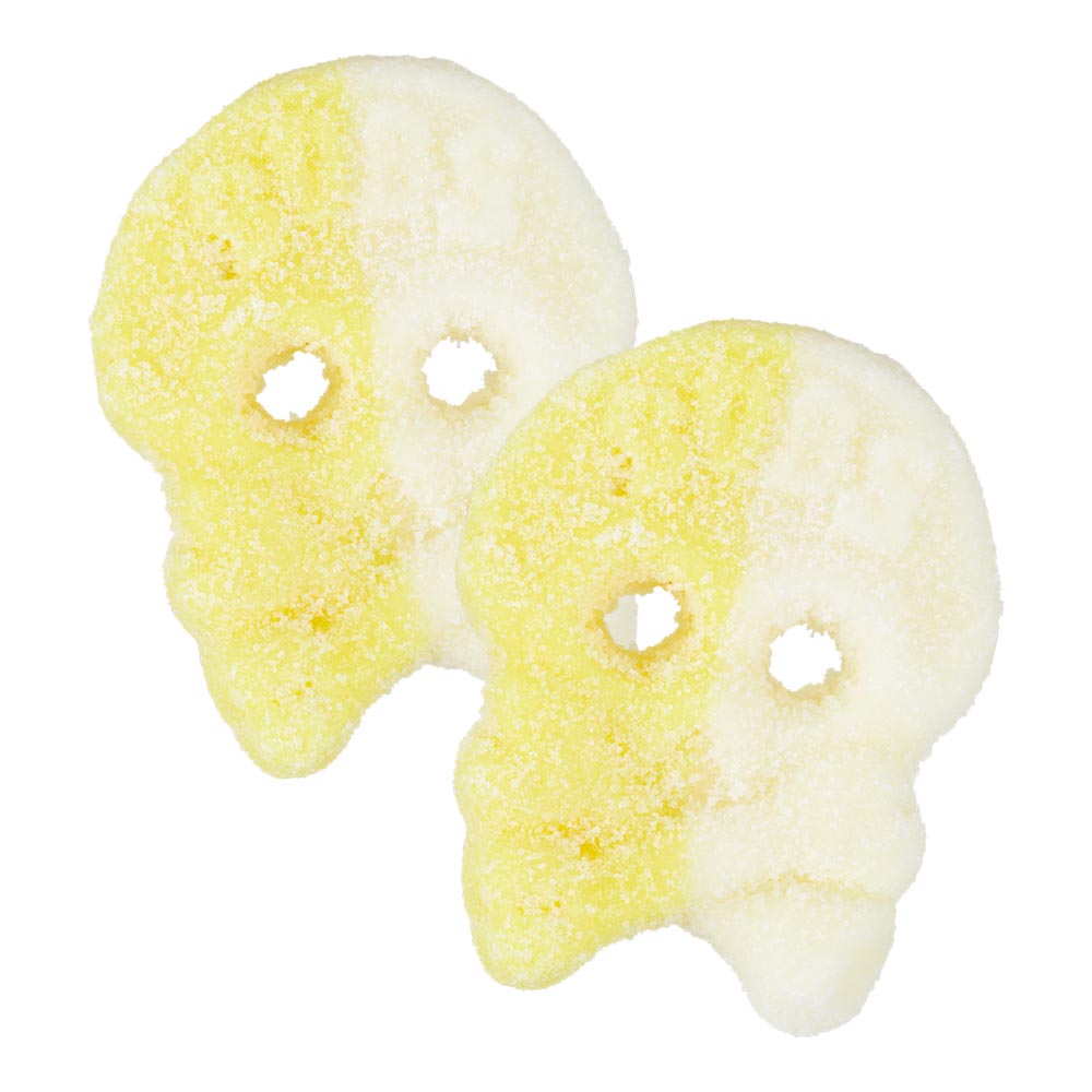 BUBS Passion Pineapple Skulls - Pineapple and passion fruit flavour jelly skull with a sour sugar coating