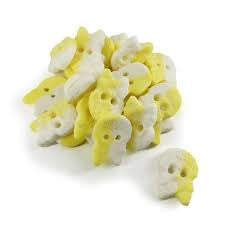 BUBS Passion Pineapple Skulls - Pineapple and passion fruit flavour jelly skull with a sour sugar coating