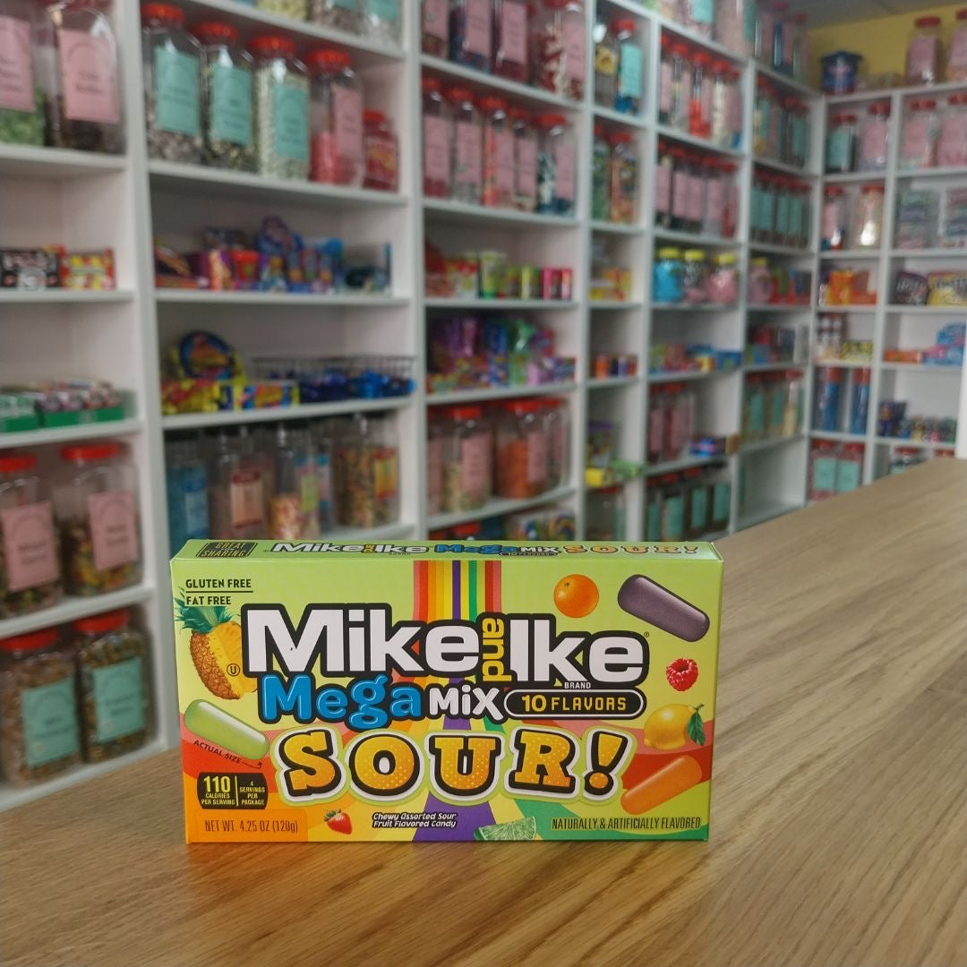 Mike & Ike Mega Mix Sour 120g - Chewy assorted sour fruit flavoured ca ...