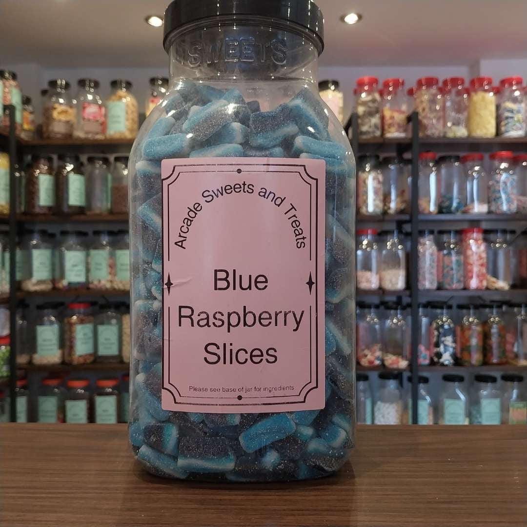 Blue Raspberry Slices - Blue raspberry flavoured jelly sweets – Arcade ...