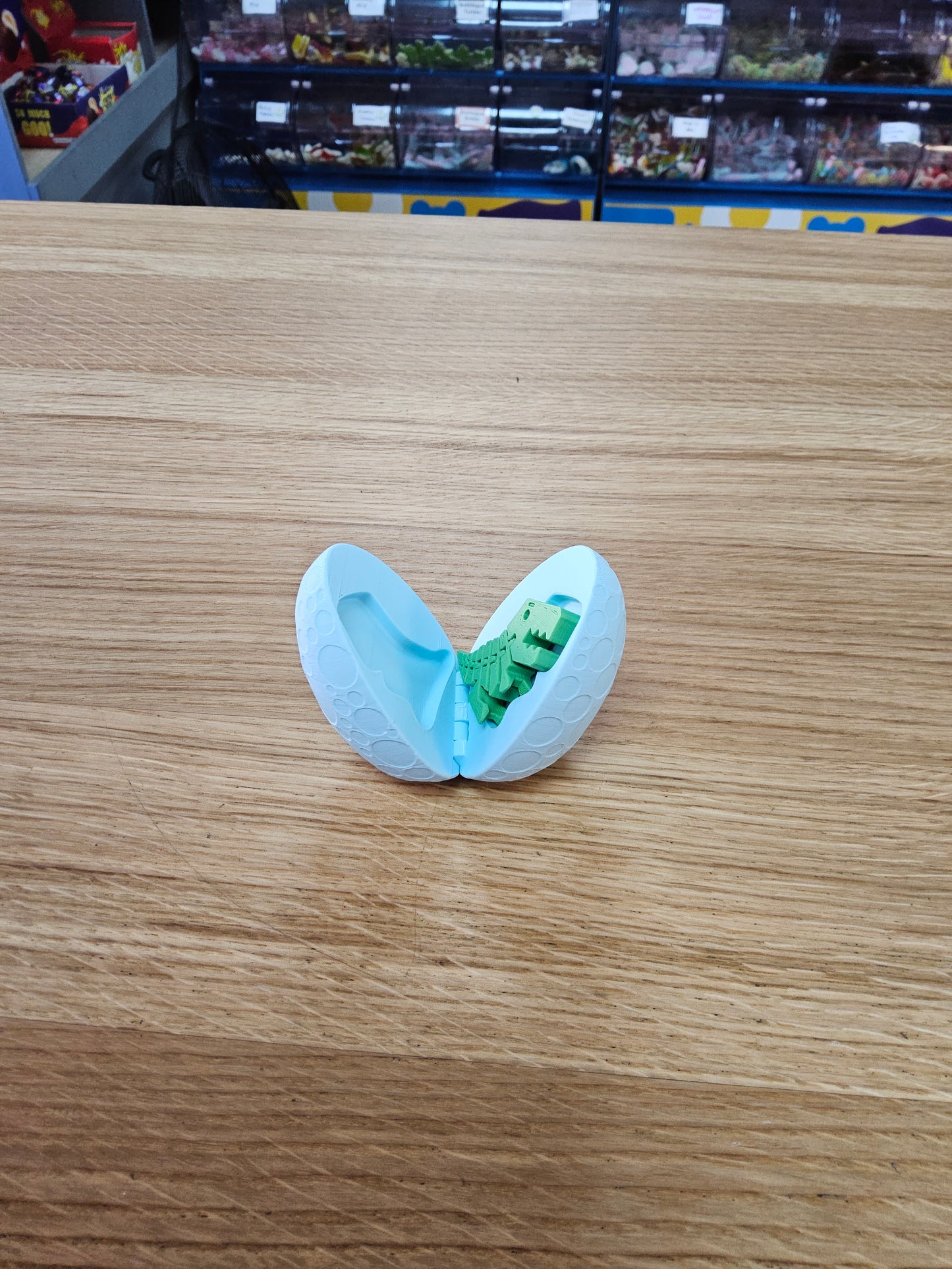 3D Printed Dinosaur egg with a small T-rex inside